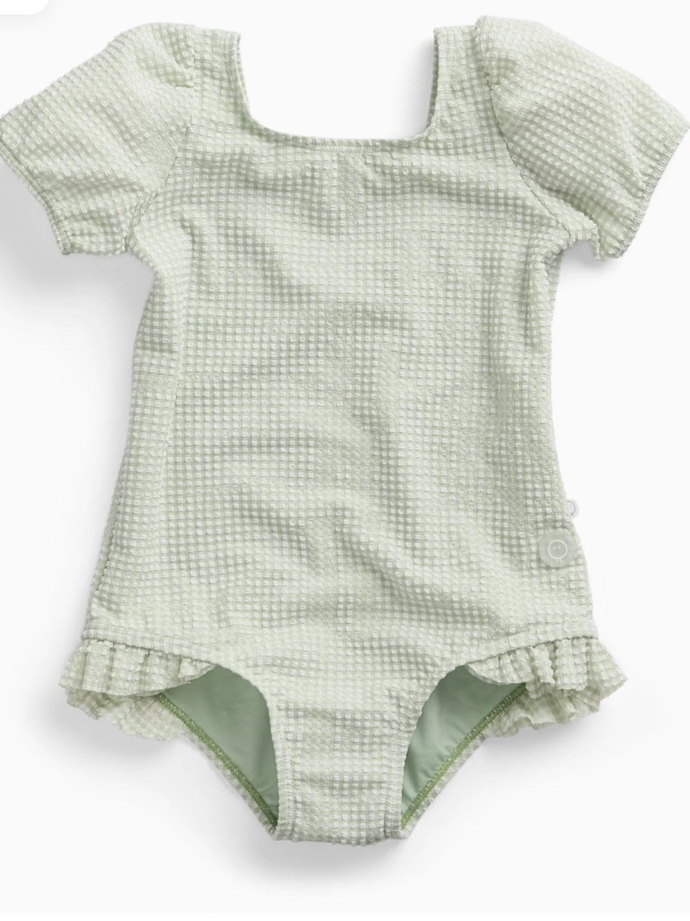 Mori Girls Mint Green Puff Sleeve Swimsuit